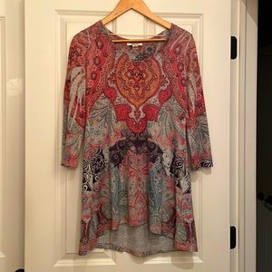 Colorful patterned tunic shirt
